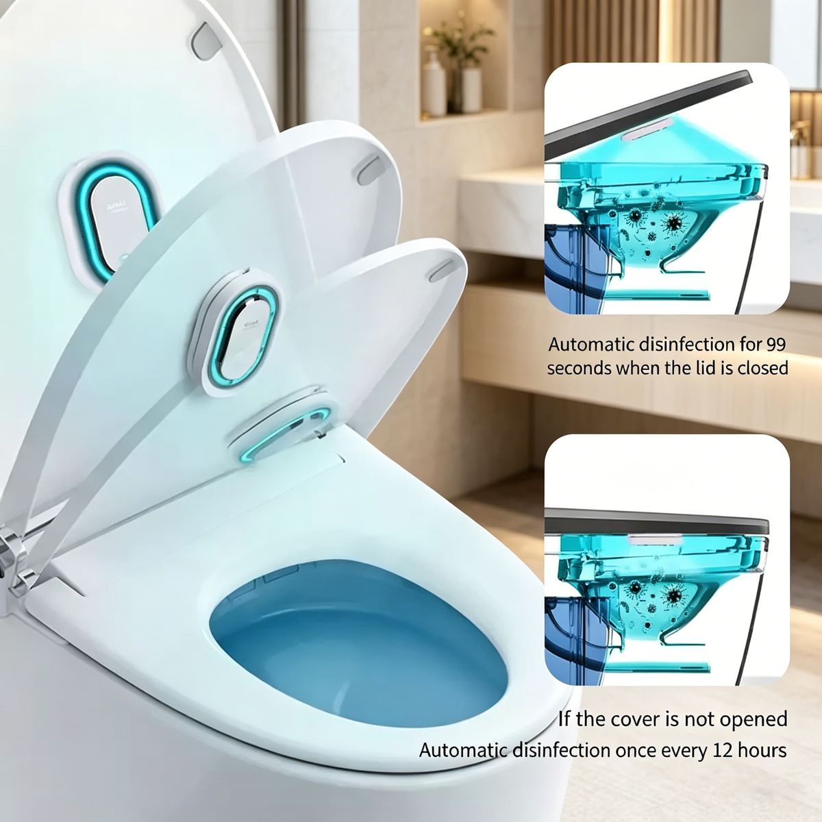 Toilet Guardian 自動消毒機：進口 UVC 紫外線殺菌燈，有效去除異味